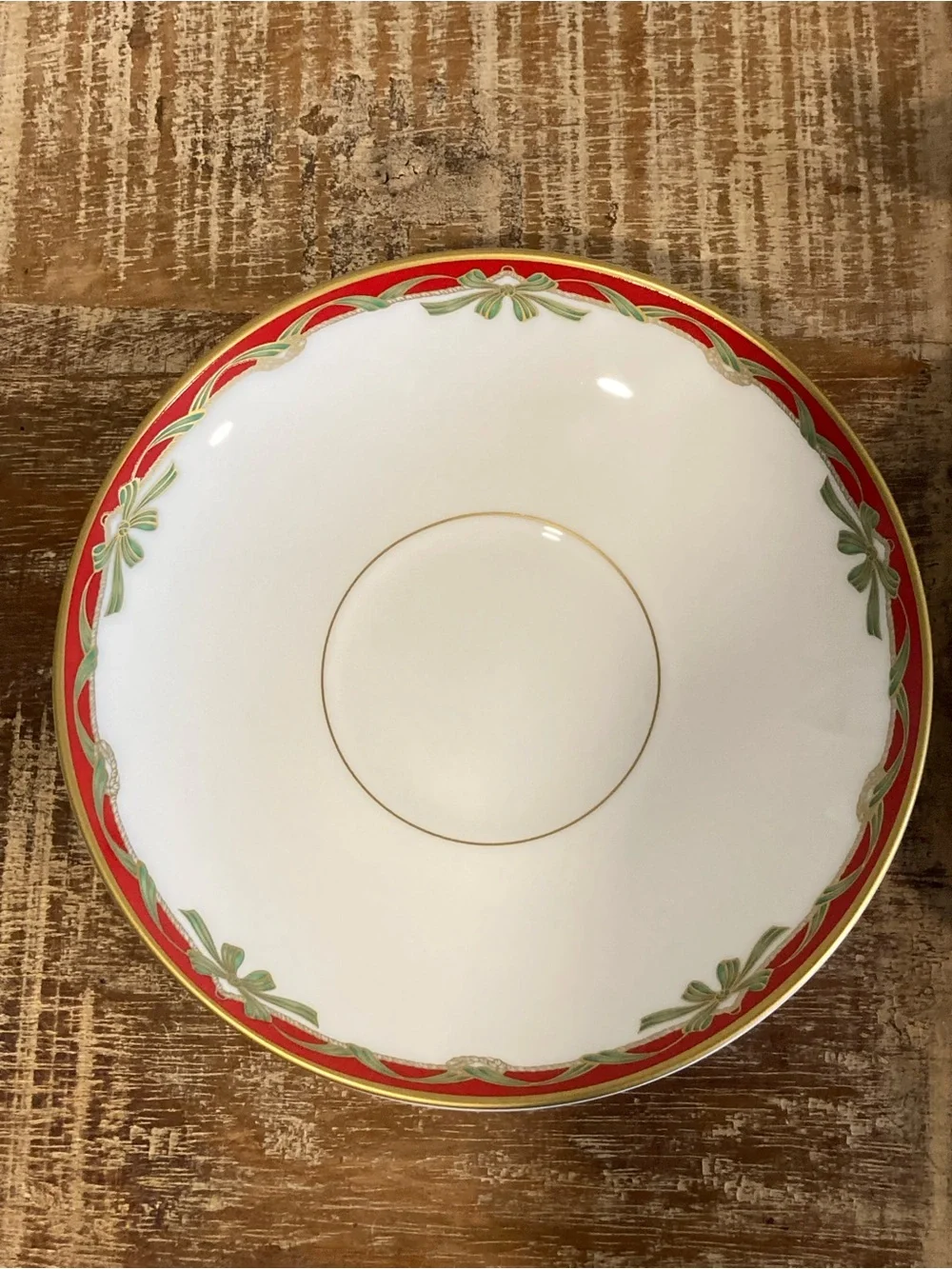 4 Saucers Waterford Fine China Holiday Ribbons Christmas